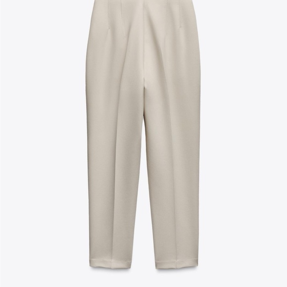 Zara Cream High-Waisted Trousers - Picture 4 of 7